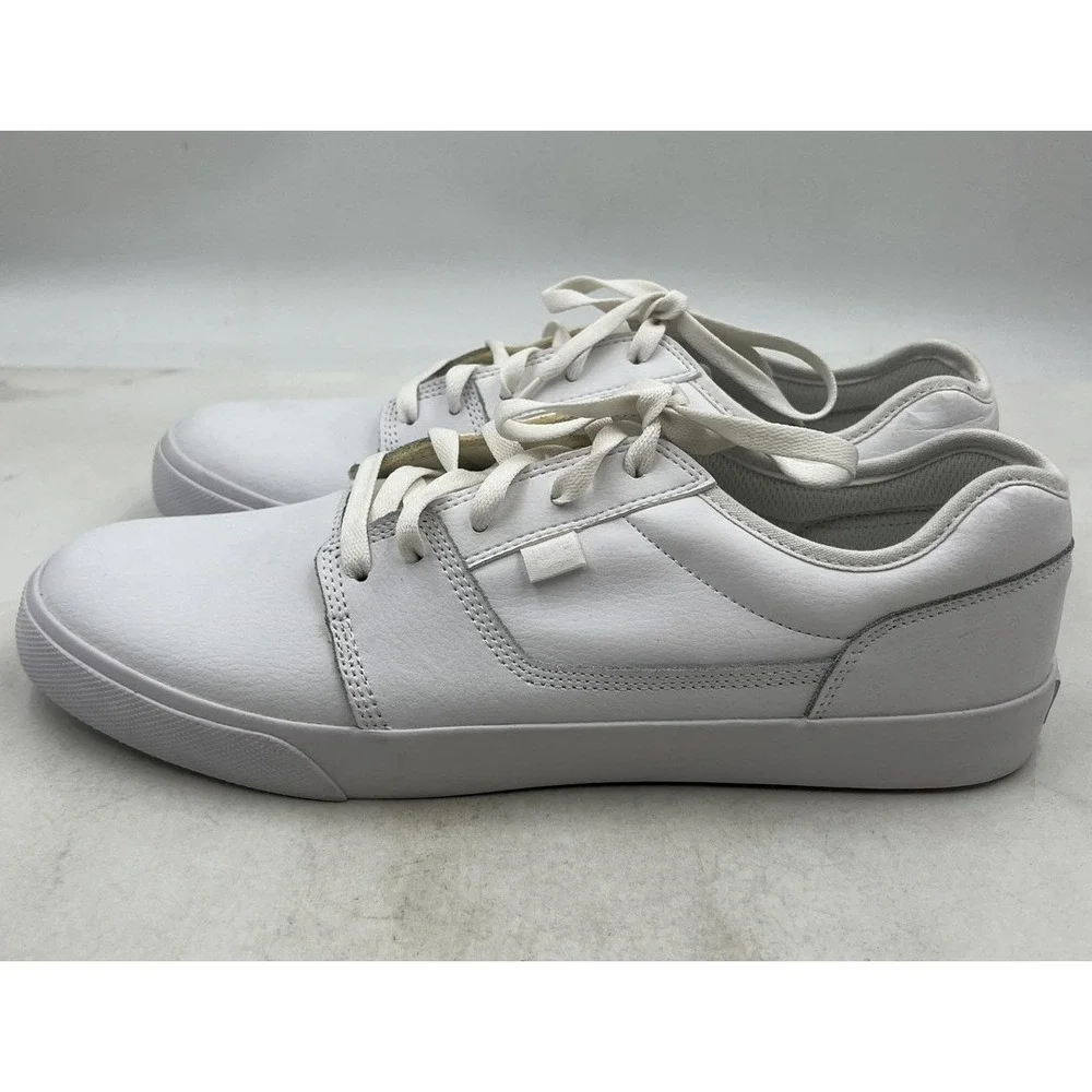 DC Shoes Mens 11.5 Anvil White Leather Low Top Skate Sneakers ADYS300257